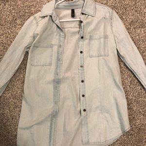 Full Tilt button up denim blouse